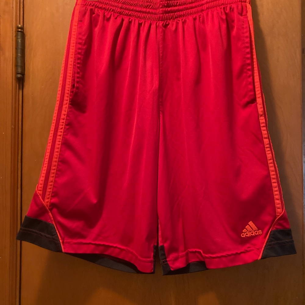 Adidas Men's Vibrant Red Athletic Shorts